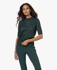 Plein Publique L'Iriz Merino Wool Ajour Sweater - Dark Green