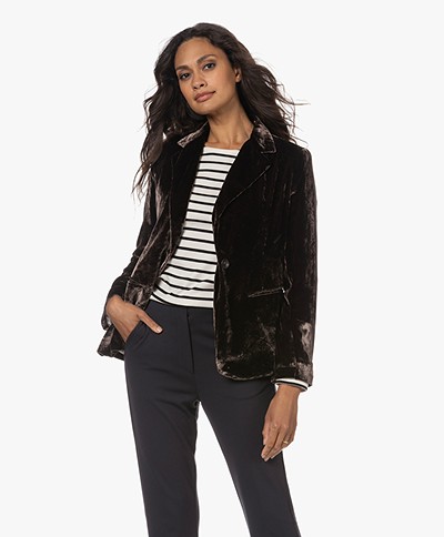 DIEGA Valeno Velours Blazer - Donkerbruin