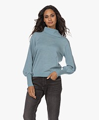Plein Publique La Nikki Merino Wool Turtleneck Sweater - Misty Blue