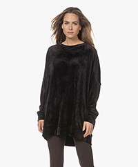 Woman by Earn Tom Oversized Velvet Sweatshirt - Black