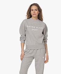 ANINE BING Evan Cotton Blend Sweatshirt - Grey Melange