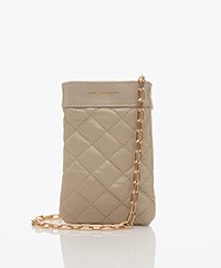 Vanessa Bruno Quilted Leather Phone Case - Greige