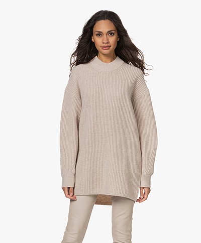By Malene Birger Disma Oversized Wool Sweater - Oyster Gray