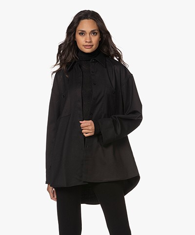 Filippa K Sandie Flannel Shirt - Black