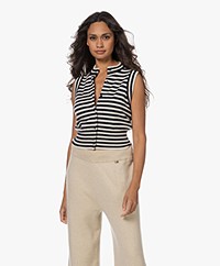extreme cashmere N°193 Corset Gestreept Mouwloos Vest - Breton