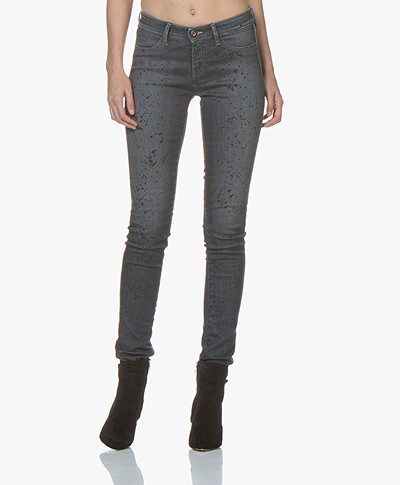Denham Spray Super Tight Fit Jeans with Paint Splashes - Grey