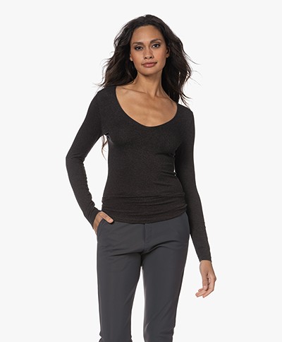 Majestic Filatures Soft Touch Long Sleeve - Anthracite Melange