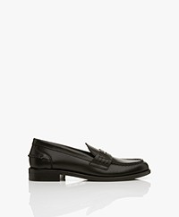 Closed Leather Loafers - Black