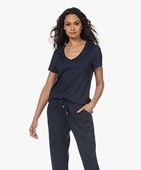 HANRO Modal Blend V-neck T-shirt - Deep Navy