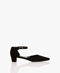 Panara Pumps with Low Heel and Ankle Strap - Black