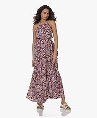 Vanessa Bruno Costa Printed Halterneck Dress with Cut-out - Plum