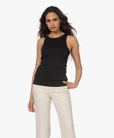 By Malene Birger Amani Rib Tanktop - Zwart