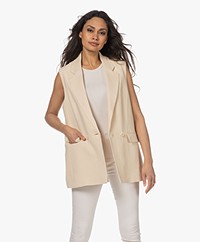 Drykorn Hainault Double-Breasted Linnenmix Gilet - Beige