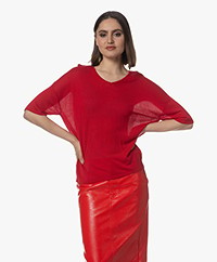 Sibin/Linnebjerg Cora Knitted Viscose T-shirt - Red