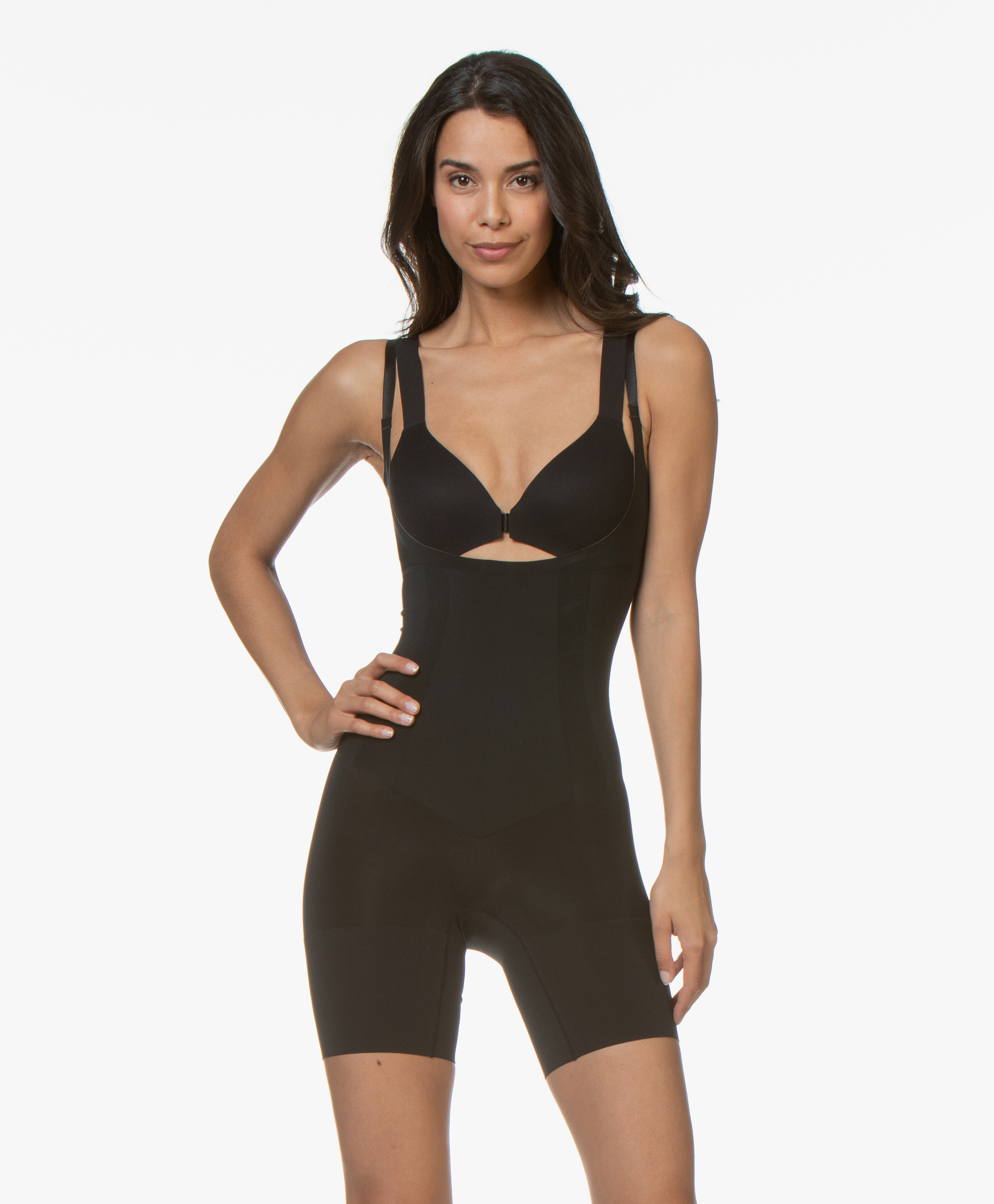 SPANX® OnCore Open-Bust Mid-Thigh Bodysuit - Black - 10130r 9999 - very
