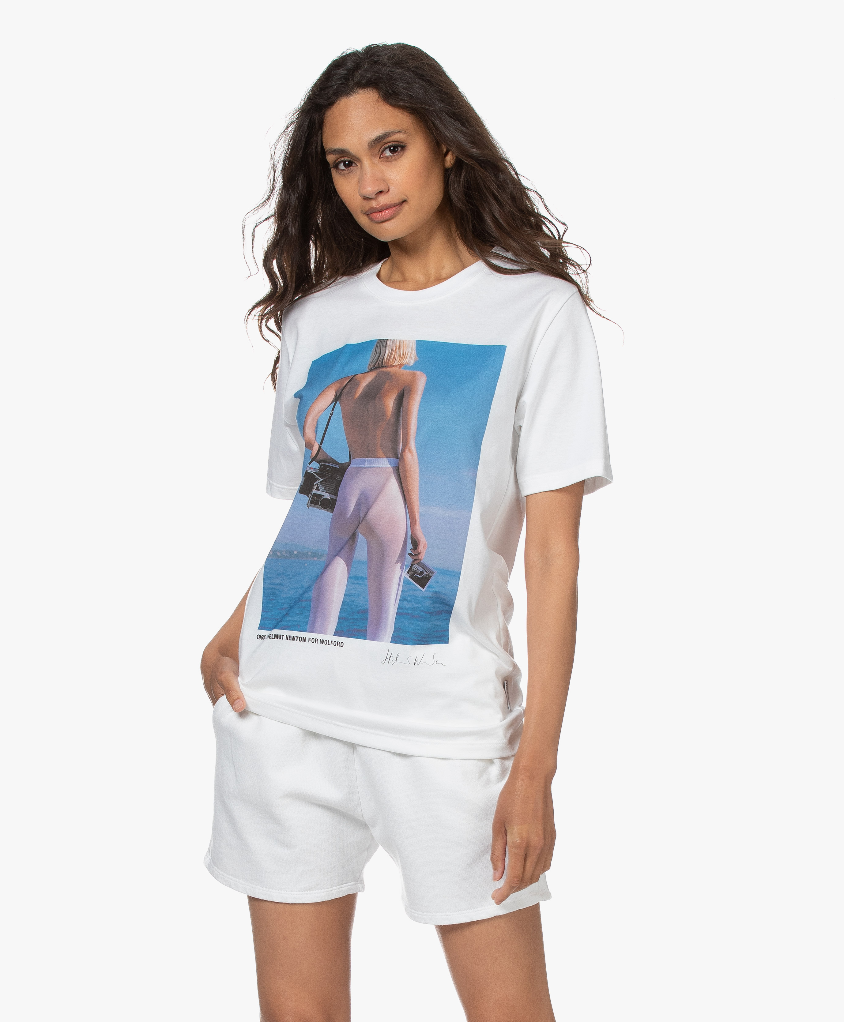Wolford Limited Edition Helmut Newton T Shirt Ocean Blue 9652 Ocean
