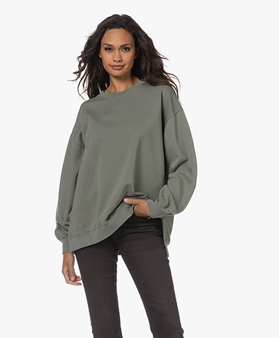 Neeve The Sara Sweatshirt met Zijsplitten - Agave Green
