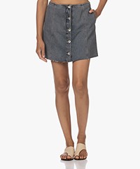 Pomandère Buttoned Denim Mini Skirt - Dirty Blue