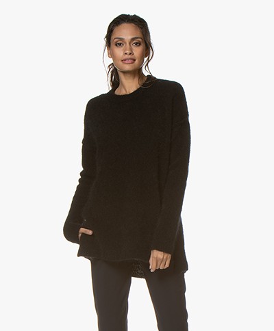 no man’s land Oversized Sweater with Mohair – Black