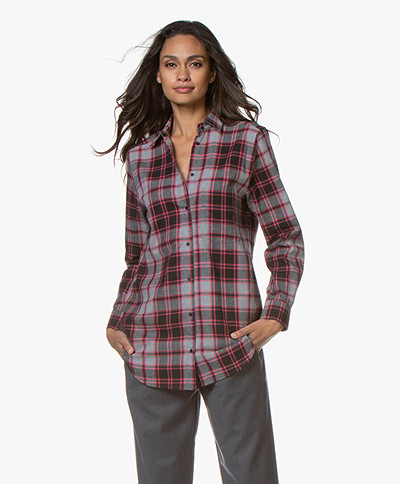 Woman by Earn Froukje Flannel Checkered Shirt - Grey