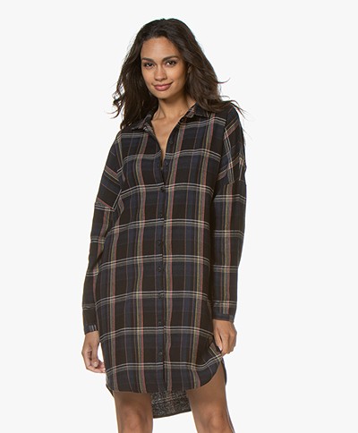 by-bar Oversized Checkered Shirt Dress - Midnight