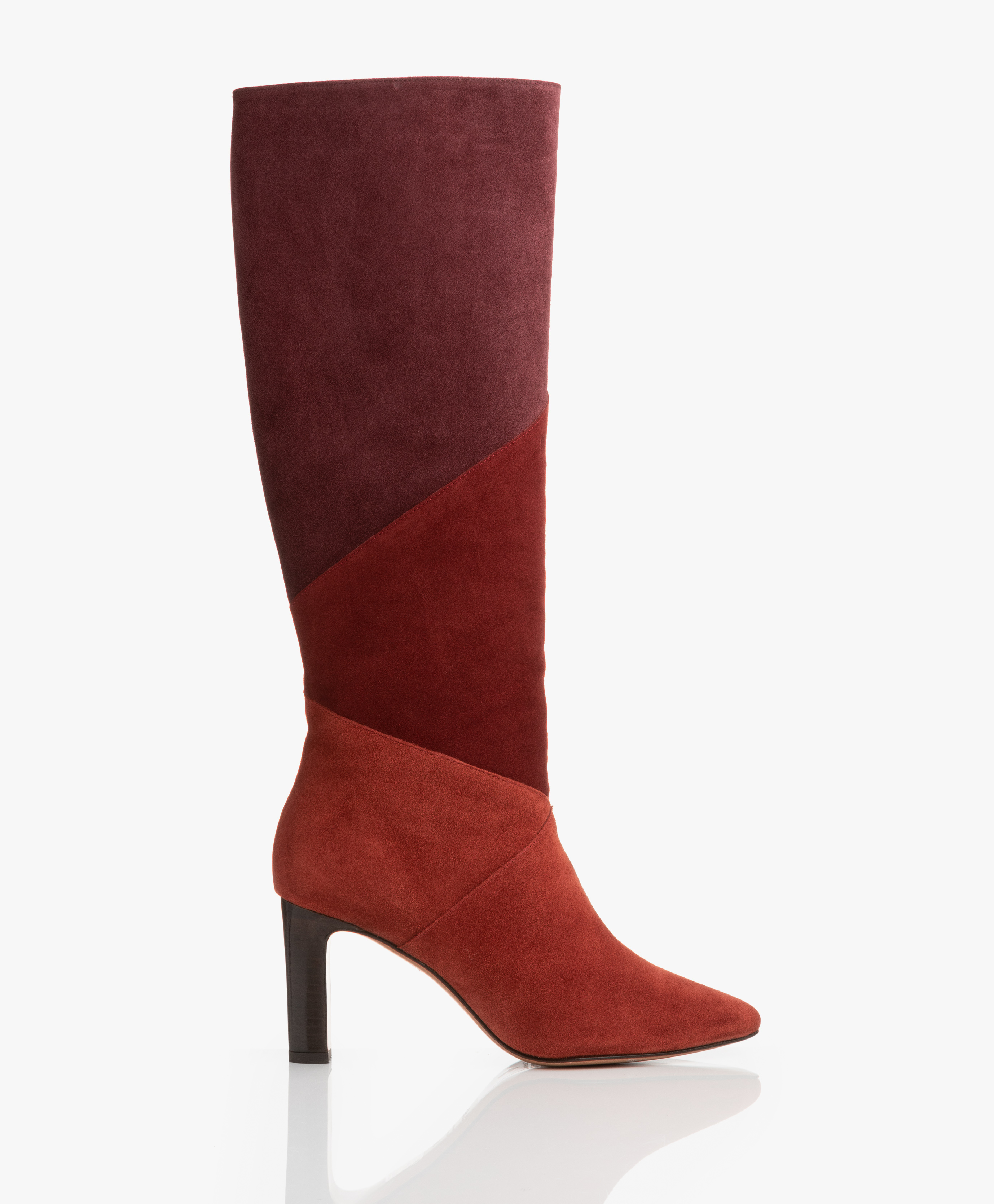 burgundy coloured boots