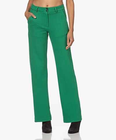 KYRA Hetty Twill Jersey Pants - True Green