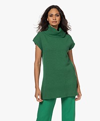 KYRA Devana Wool Blend Sleeveless Turtleneck Sweater - True Green