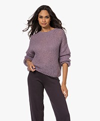 by-bar Evi Mohair-Alpacamix Trui - Dark Lavender