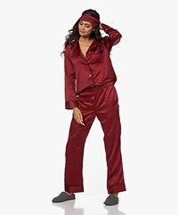 Calvin Klein Satijnen Pyjama Set met Slaapmasker - Red Carpet