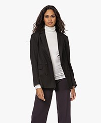 Rails Jac Double-Breasted Pinstripe Blazer - Charcoal 