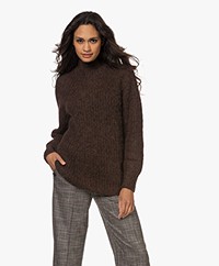 KYRA Vanja Alpaca Blend Turtleneck Sweater - Deep Brown