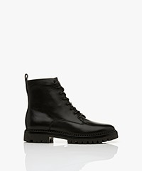 Vince Leren Lace-up Enkellaarzen - Zwart