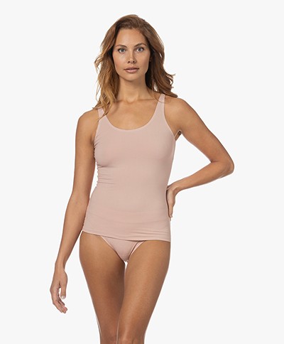 Wolford Beauty Cotton Ribbed Tank Top - Powder Pink