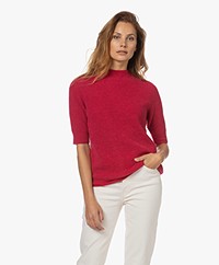 no man's land Short Sleeve Turtleneck Sweater - Candy