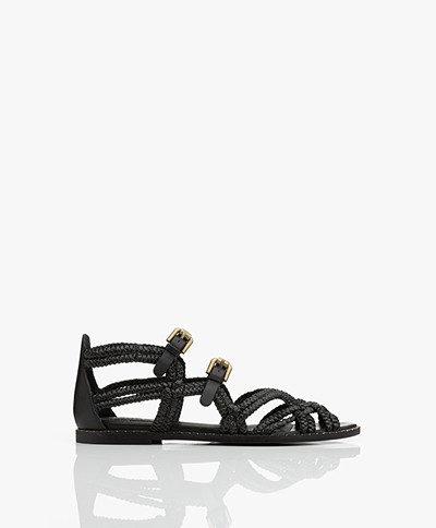 See by Chloé Katie Braided Leather Sandals - Black