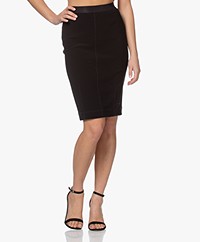 By Malene Birger Polson Crêpe Kokerrok - Zwart