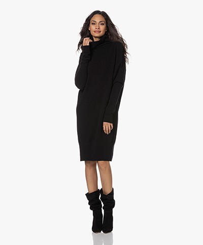 Woman by Earn Annie Merino Knitted Turtleneck Dress - Black