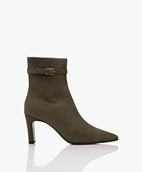 Panara Suede Leather Ankle Boots - Green