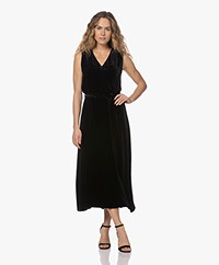 Joseph Dorsay Silk Blend Drapy Velvet Maxi Dress - Black