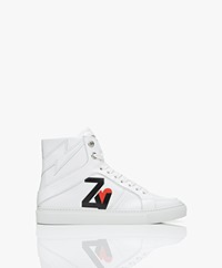 Zadig & Voltaire High Flash Leren Logo Sneakers - Wit
