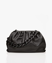 LaSalle Large Leather Chain Link Tote - Black