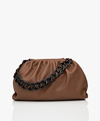 LaSalle Large Leather Chain Link Tote - Brown