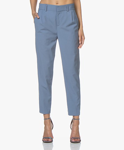 Drykorn Find Tapered Wool Blend Pants - Blue