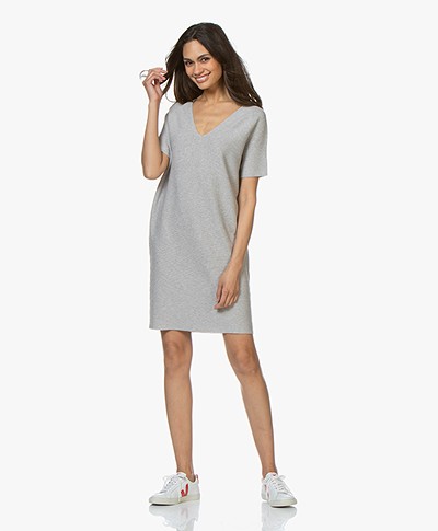 Drykorn Salita Cotton-Cashmere Knitted Dress - Light Grey Melange