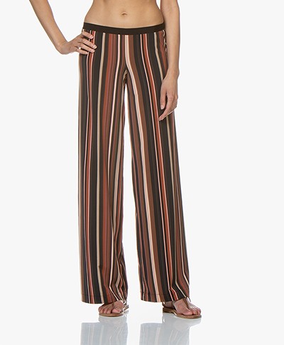 Siyu Rayas Striped Tech Jersey Pants - Brown