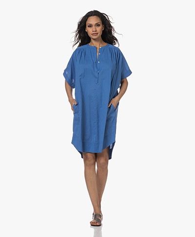 by-bar Amber Washed Cotton Dress - Queens Blue