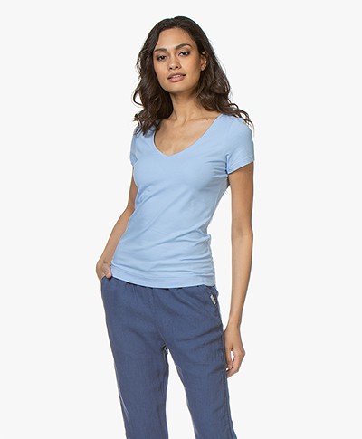 Josephine & Co Charl Katoenen T-shirt - Lichtblauw