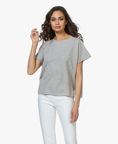 LaSalle Cashmere Poncho Short Sleeve Sweater - Silver