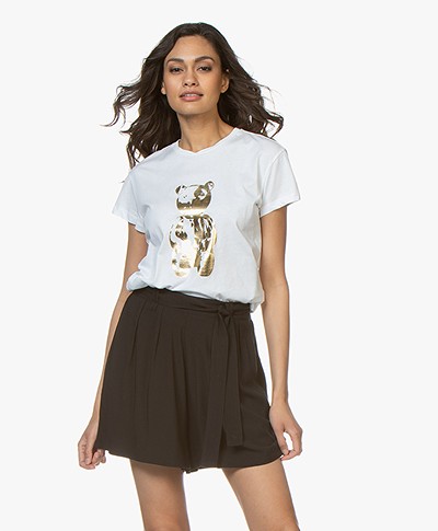By Malene Birger Chary Print T-shirt - Pure White